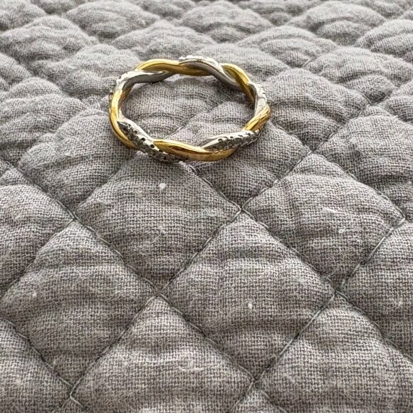 Vintage Delicate Gold and Pave Diamond Ring Size 8 EUC - Picture 4 of 7